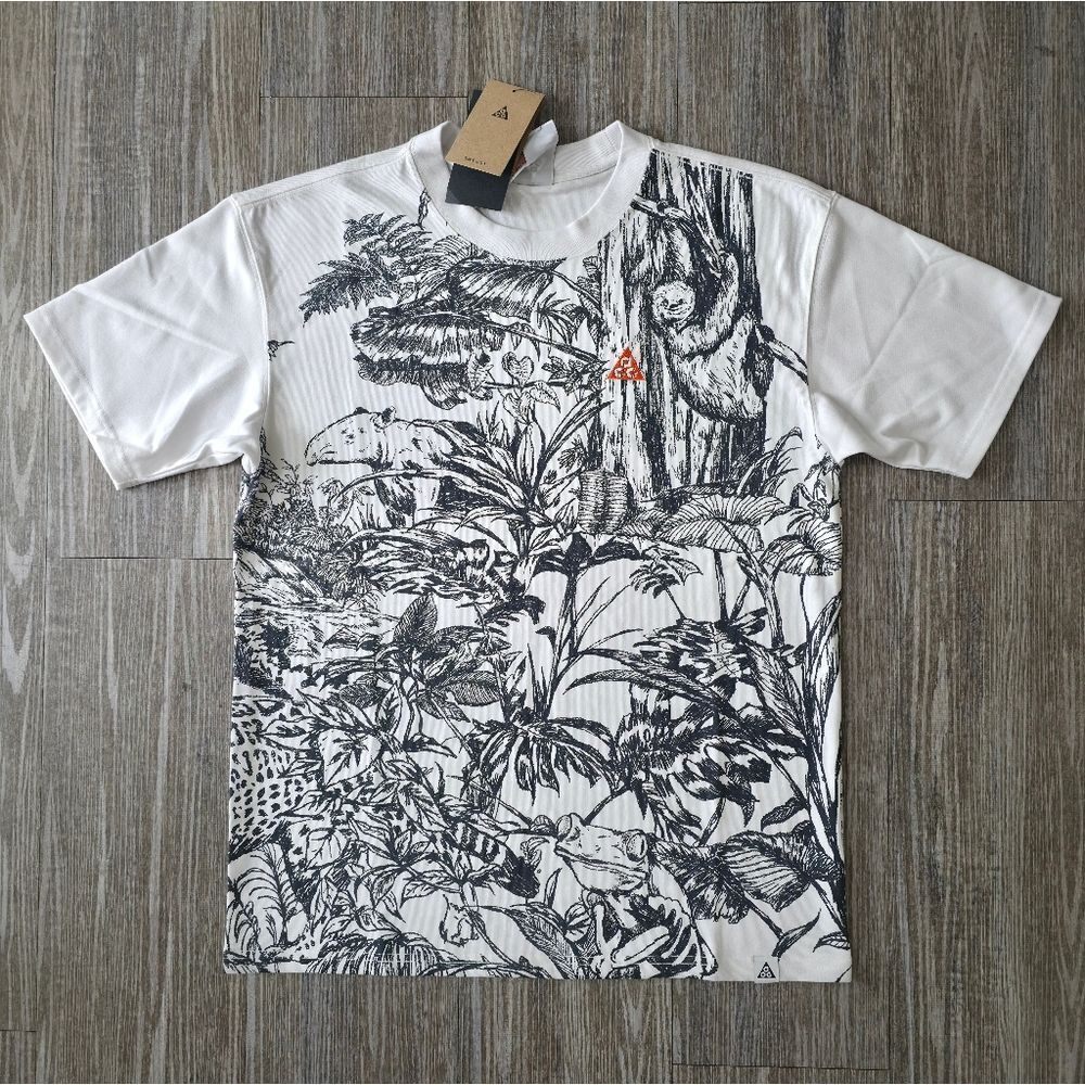 Nike ACG Dri-FIT Summit White Jungle AOP Heavyweight T-Shirt Size S HJ0882-121